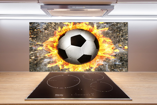 Crédence de cuisine en verre Football enflammé