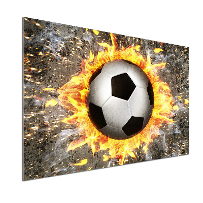 Crédence de cuisine en verre Football enflammé