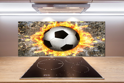Crédence de cuisine en verre Football enflammé