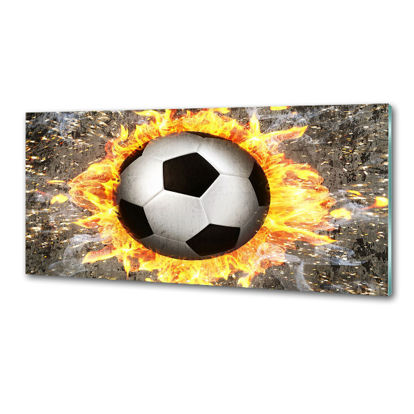 Crédence de cuisine en verre Football enflammé