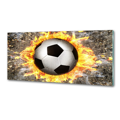 Crédence de cuisine en verre Football enflammé