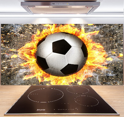 Crédence de cuisine en verre Football enflammé