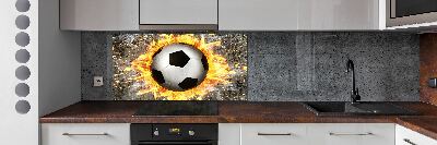 Crédence de cuisine en verre Football enflammé