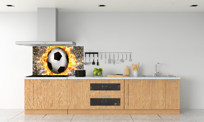 Crédence de cuisine en verre Football enflammé