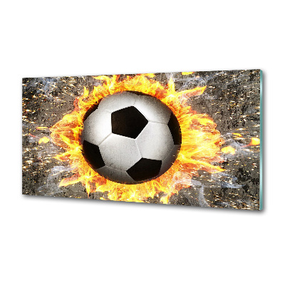 Crédence de cuisine en verre Football enflammé
