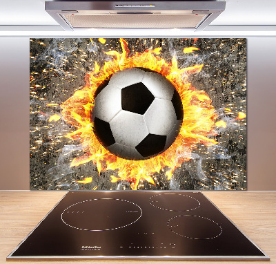 Crédence de cuisine en verre Football enflammé