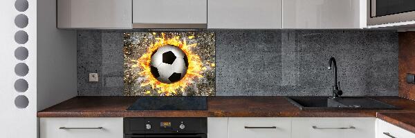 Crédence de cuisine en verre Football enflammé