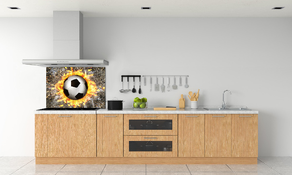 Crédence de cuisine en verre Football enflammé