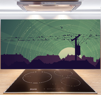 Crédence cuisine en verre Oiseaux de la ville