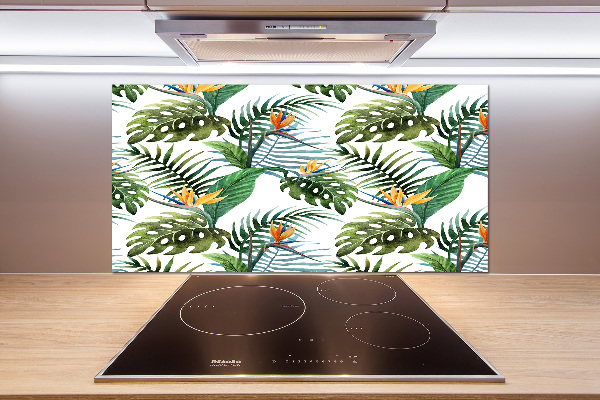 Panneau crédence cuisine Feuilles de monstera exotique