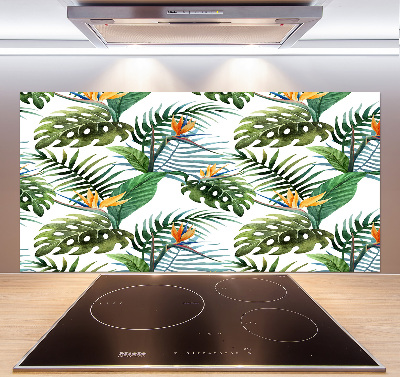 Panneau crédence cuisine Feuilles de monstera exotique