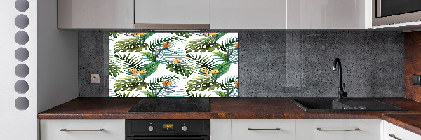 Panneau crédence cuisine Feuilles de monstera exotique