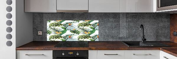 Panneau crédence cuisine Feuilles de monstera exotique