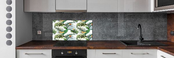 Panneau crédence cuisine Feuilles de monstera exotique