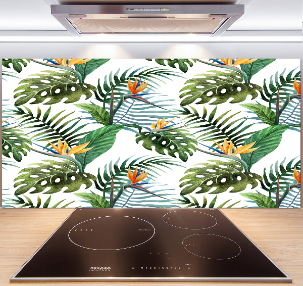 Panneau crédence cuisine Feuilles de monstera exotique