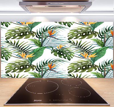 Panneau crédence cuisine Feuilles de monstera exotique