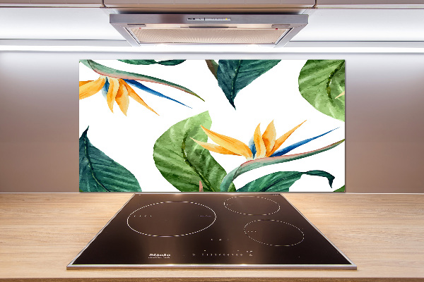 Crédence en verre avec motif Fleurs exotiques