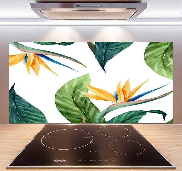 Crédence en verre avec motif Fleurs exotiques