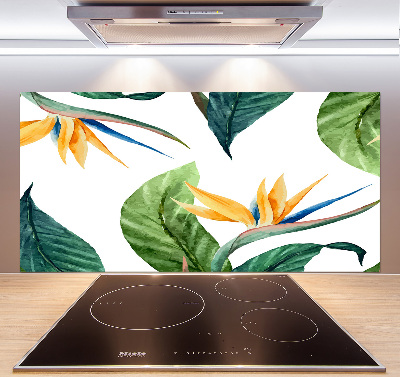 Crédence en verre avec motif Fleurs exotiques