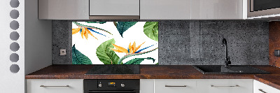 Crédence en verre avec motif Fleurs exotiques