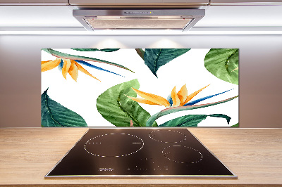Crédence en verre avec motif Fleurs exotiques