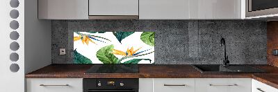 Crédence en verre avec motif Fleurs exotiques