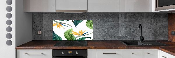 Crédence en verre avec motif Fleurs exotiques