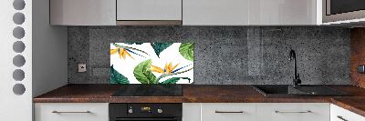 Crédence en verre avec motif Fleurs exotiques