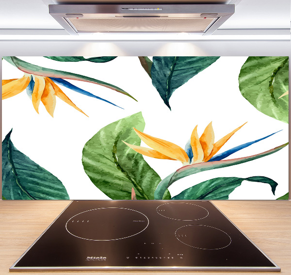 Crédence en verre avec motif Fleurs exotiques