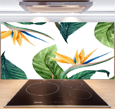 Crédence en verre avec motif Fleurs exotiques