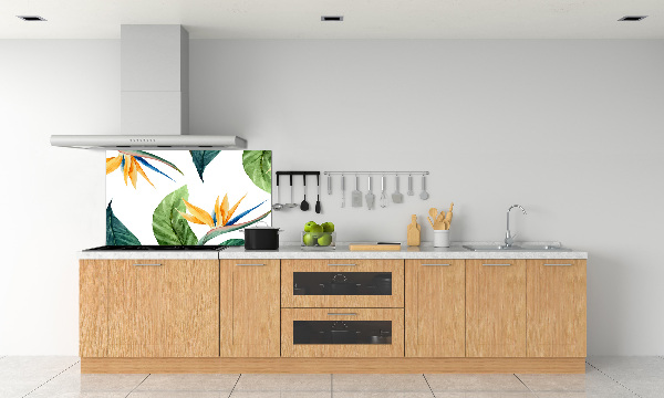Crédence en verre avec motif Fleurs exotiques