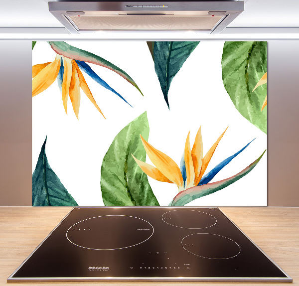 Crédence en verre avec motif Fleurs exotiques