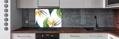 Crédence en verre avec motif Fleurs exotiques