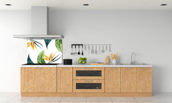 Crédence en verre avec motif Fleurs exotiques