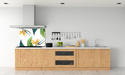 Crédence en verre avec motif Fleurs exotiques