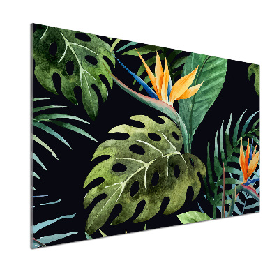 Panneau pour cuisine Fleurs tropicales