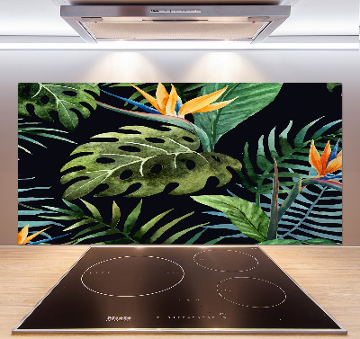 Panneau pour cuisine Fleurs tropicales