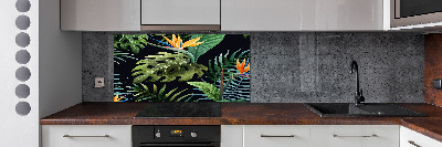 Panneau pour cuisine Fleurs tropicales