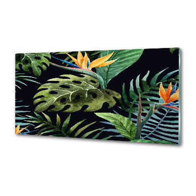 Panneau pour cuisine Fleurs tropicales
