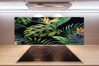 Panneau pour cuisine Fleurs tropicales