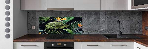 Panneau pour cuisine Fleurs tropicales