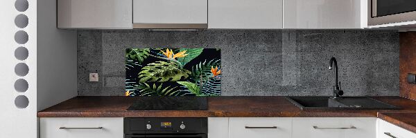 Panneau pour cuisine Fleurs tropicales