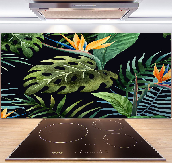 Panneau pour cuisine Fleurs tropicales