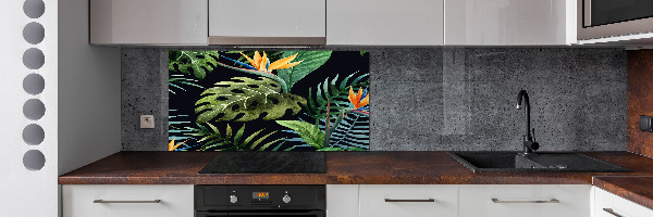 Panneau pour cuisine Fleurs tropicales