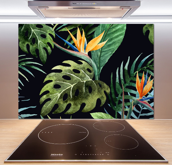 Panneau pour cuisine Fleurs tropicales