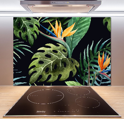Panneau pour cuisine Fleurs tropicales
