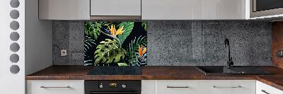 Panneau pour cuisine Fleurs tropicales