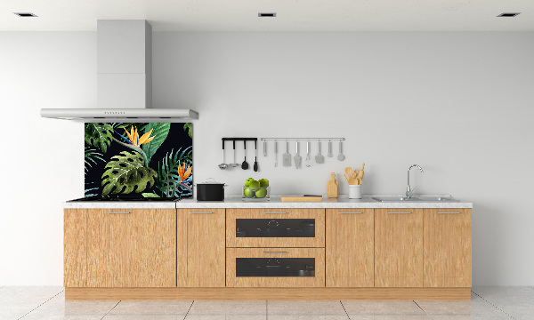 Panneau pour cuisine Fleurs tropicales