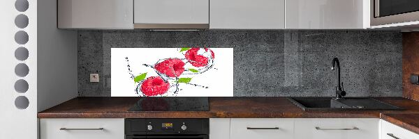 Panneau pour cuisine Framboise et eau
