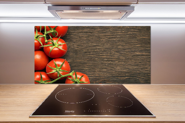 Crédence en verre avec motif Tomates sur bois
